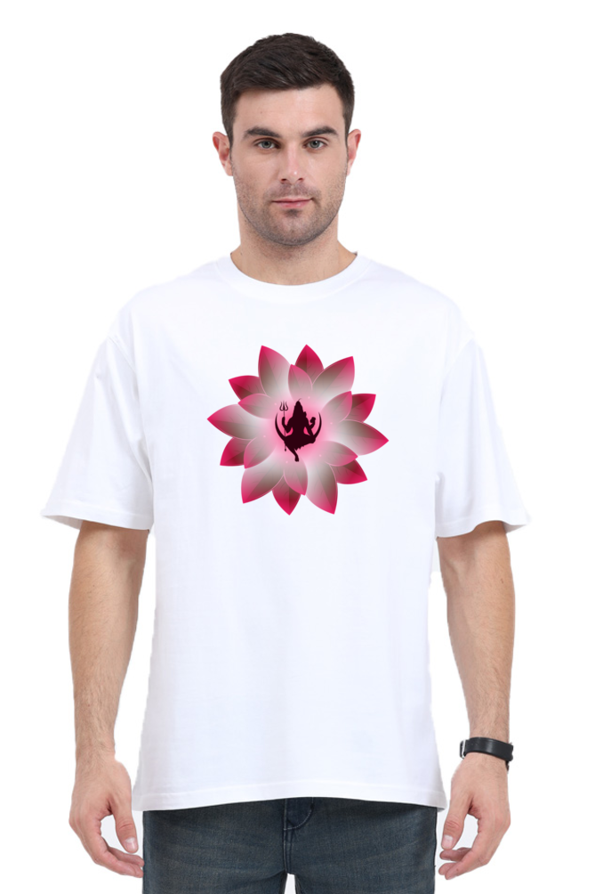 Mahadev Lotus Unisex Oversized T-Shirt - SanatanSoul