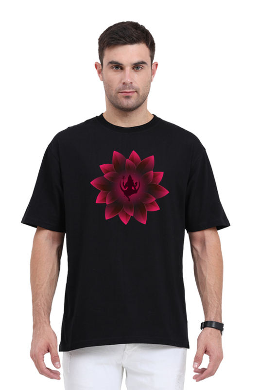 Mahadev Lotus Unisex Oversized T-Shirt - SanatanSoul