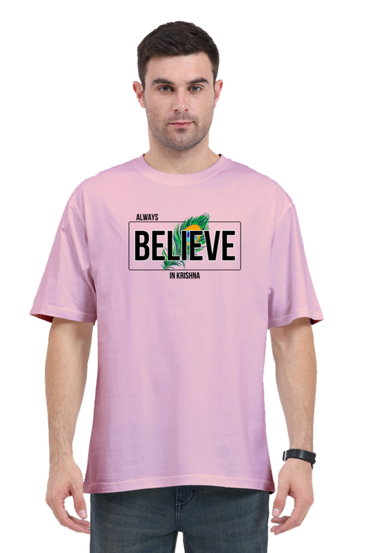 Always Believe in Krishna – Men's Oversized T-Shirt - SanatanSoul