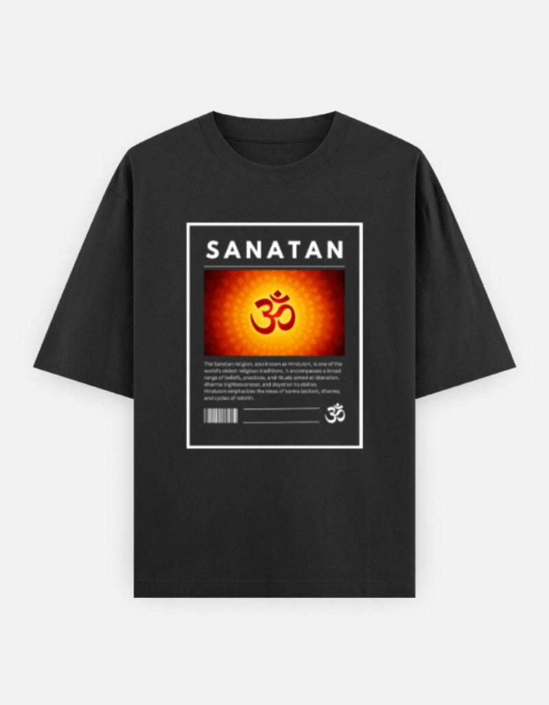 SANATAN Oversized Unisex cotton T-Shirt – “ॐ Eternal Dharma” Premium Hindu Edition - SanatanSoul