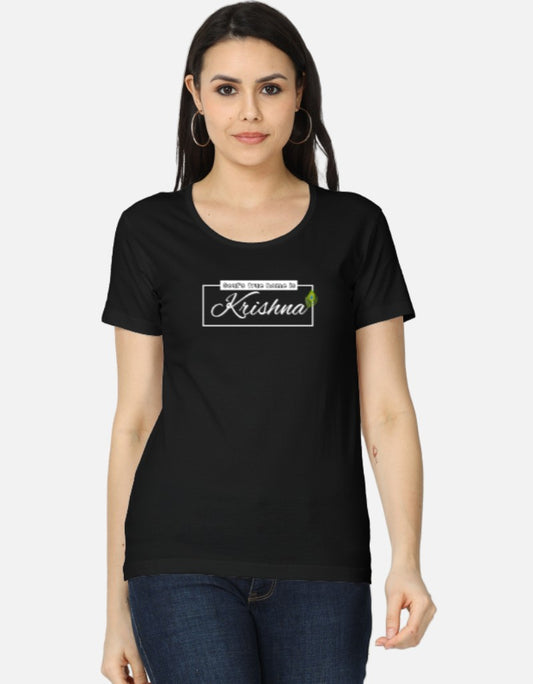 Soul’s True Home is Krishna- Spiritual Sanatani Krishna Print Tee for Women & Girls - SanatanSoul