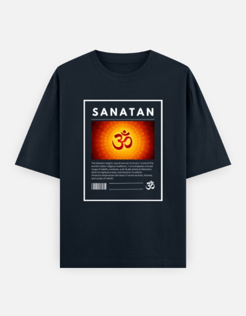 SANATAN Oversized Unisex cotton T-Shirt – “ॐ Eternal Dharma” Premium Hindu Edition - SanatanSoul