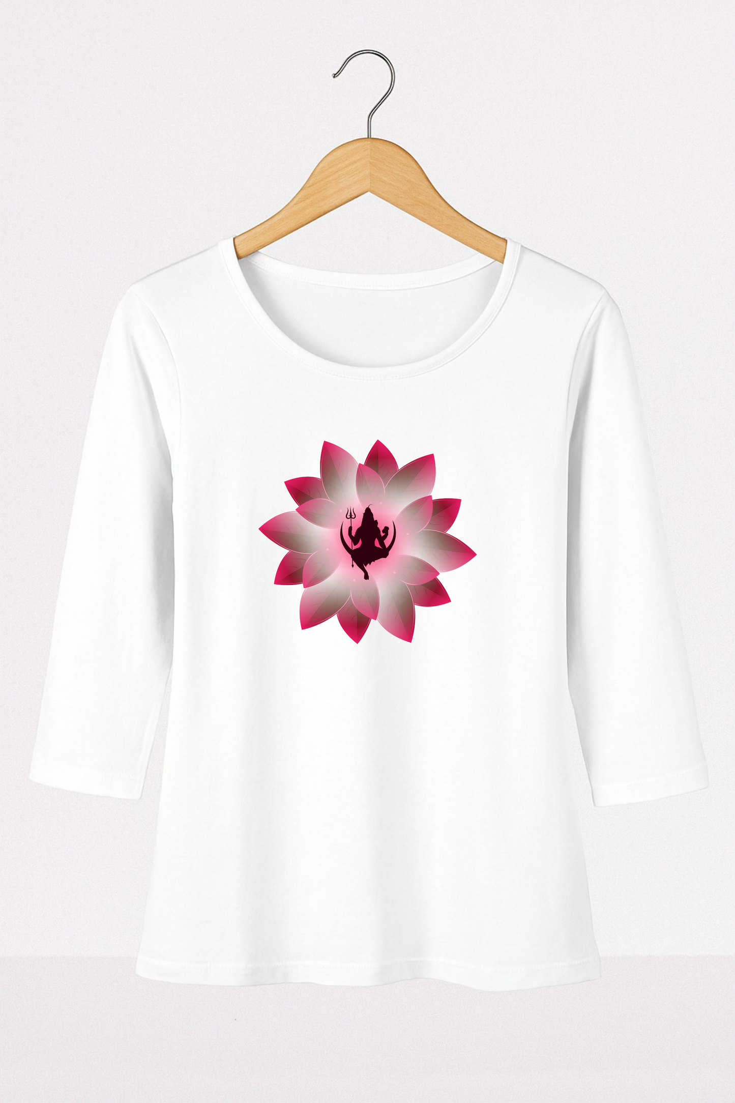 Mahadev Lotus Female Full Sleeve T-Shirt - SanatanSoul