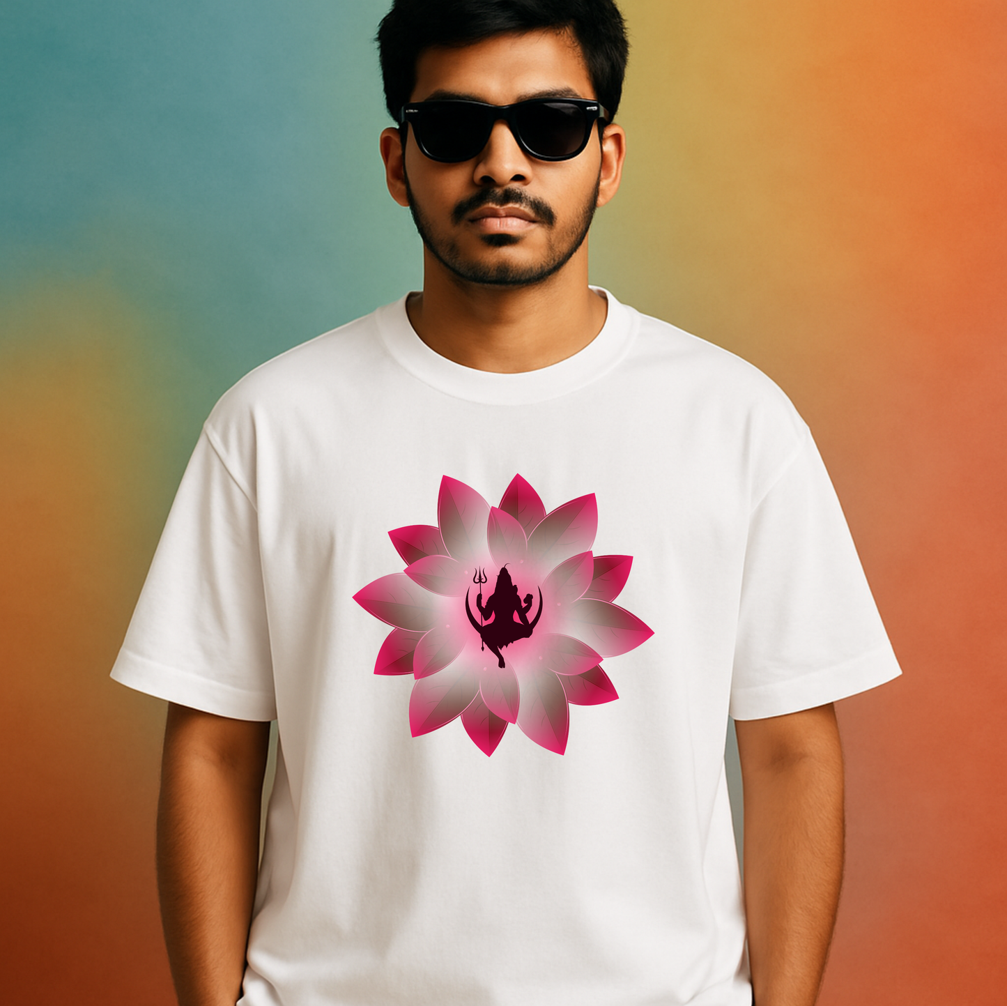 Mahadev Lotus Unisex Oversized T-Shirt - SanatanSoul