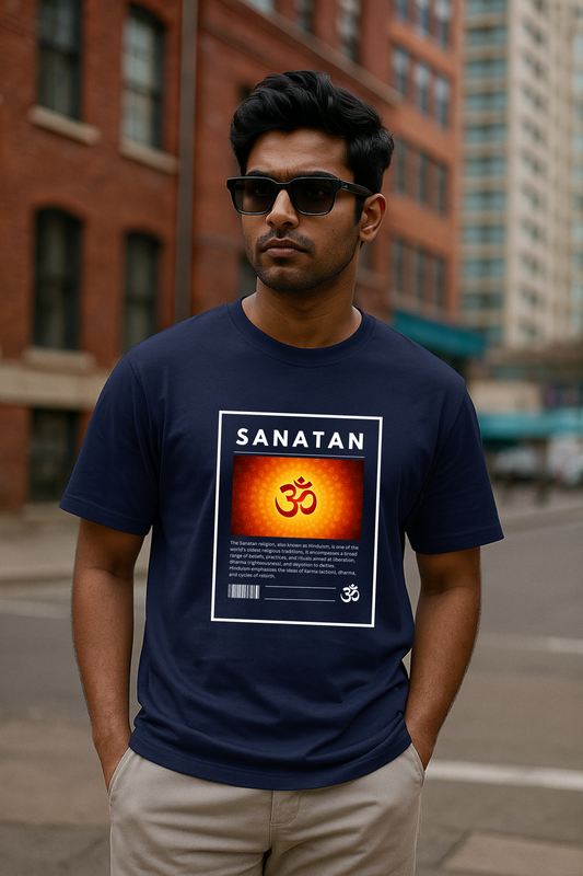 SANATAN Oversized Unisex cotton T-Shirt – “ॐ Eternal Dharma” Premium Hindu Edition - SanatanSoul