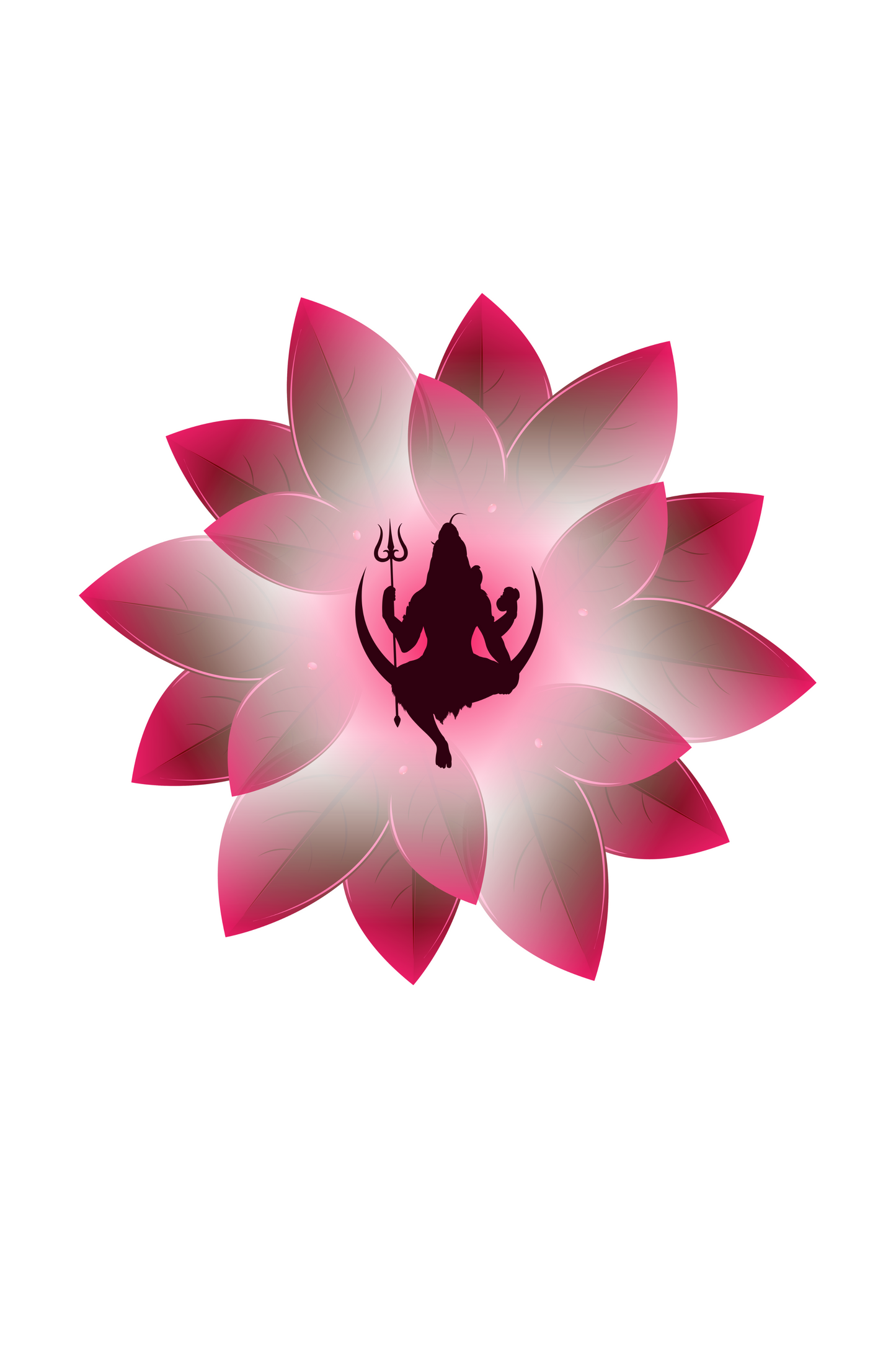 Mahadev Lotus Female Full Sleeve T-Shirt - SanatanSoul