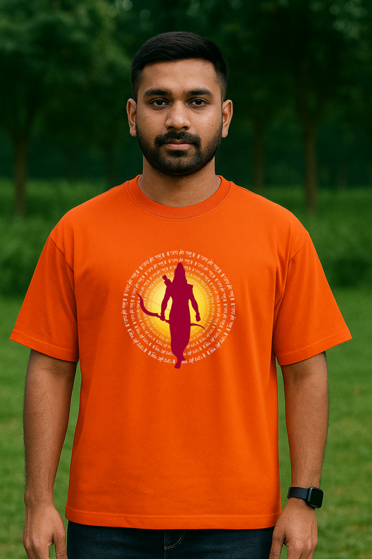 Jai Shree Ram round neck cotton T-Shirt — Sanatani Hindu Spiritual Tee for Men & Women - SanatanSoul