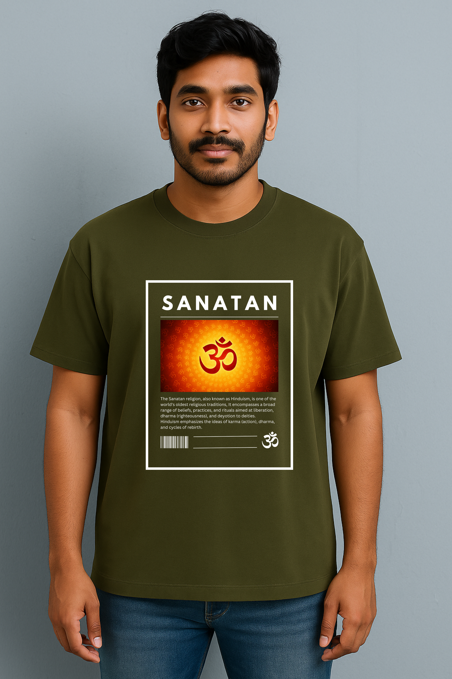 SANATAN Oversized Unisex cotton T-Shirt – “ॐ Eternal Dharma” Premium Hindu Edition - SanatanSoul
