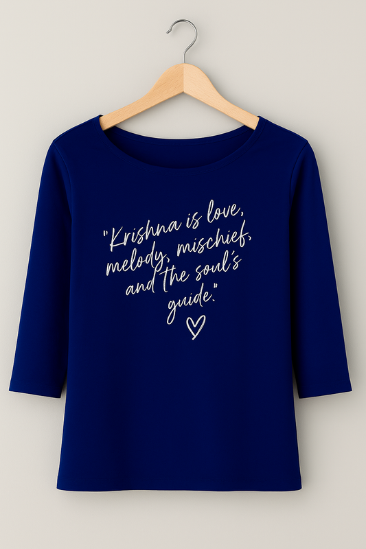Krishna Vibes – Women's Full Sleeve cotton Tee - SanatanSoul