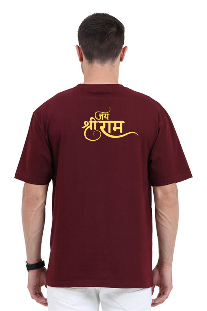 Jai Shree Ram – Men's Spiritual Graphic Oversized T-Shirt - SanatanSoul