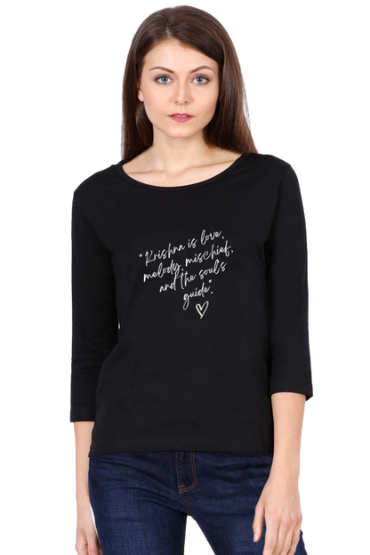 Krishna Vibes – Women's Full Sleeve cotton Tee - SanatanSoul