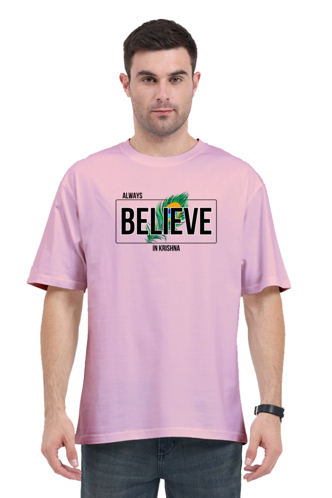 Always Believe in Krishna – Men's Oversized T-Shirt - SanatanSoul