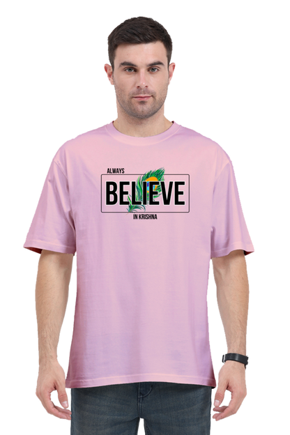 Always Believe in Krishna – Men's Oversized T-Shirt - SanatanSoul