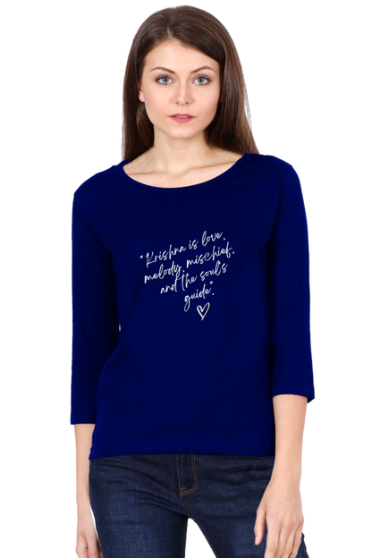 Krishna Vibes – Women's Full Sleeve cotton Tee - SanatanSoul