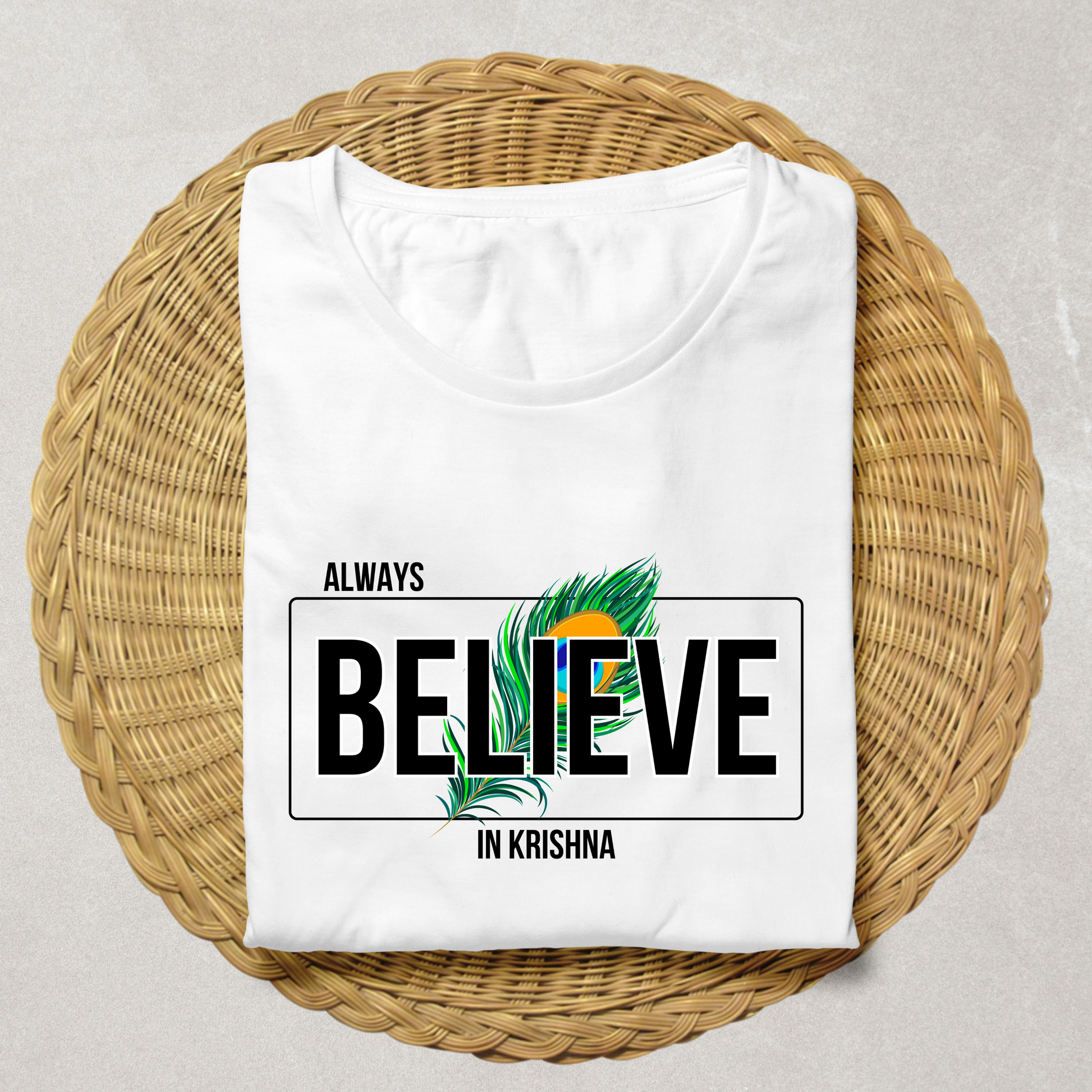 Always Believe in Krishna – Men's Oversized T-Shirt - SanatanSoul