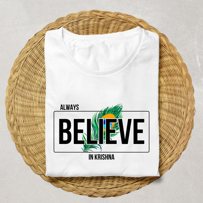 Always Believe in Krishna – Men's Oversized T-Shirt - SanatanSoul