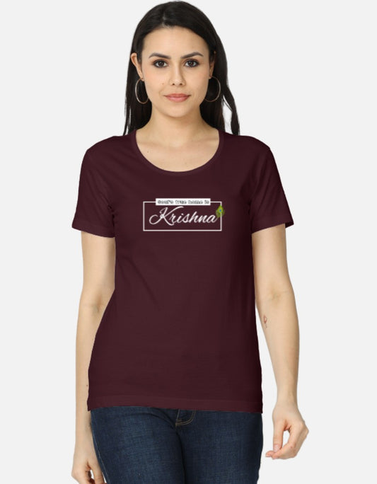 Soul’s True Home is Krishna- Spiritual Sanatani Krishna Print Tee for Women & Girls - SanatanSoul