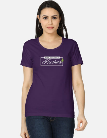Soul’s True Home is Krishna- Spiritual Sanatani Krishna Print Tee for Women & Girls - SanatanSoul