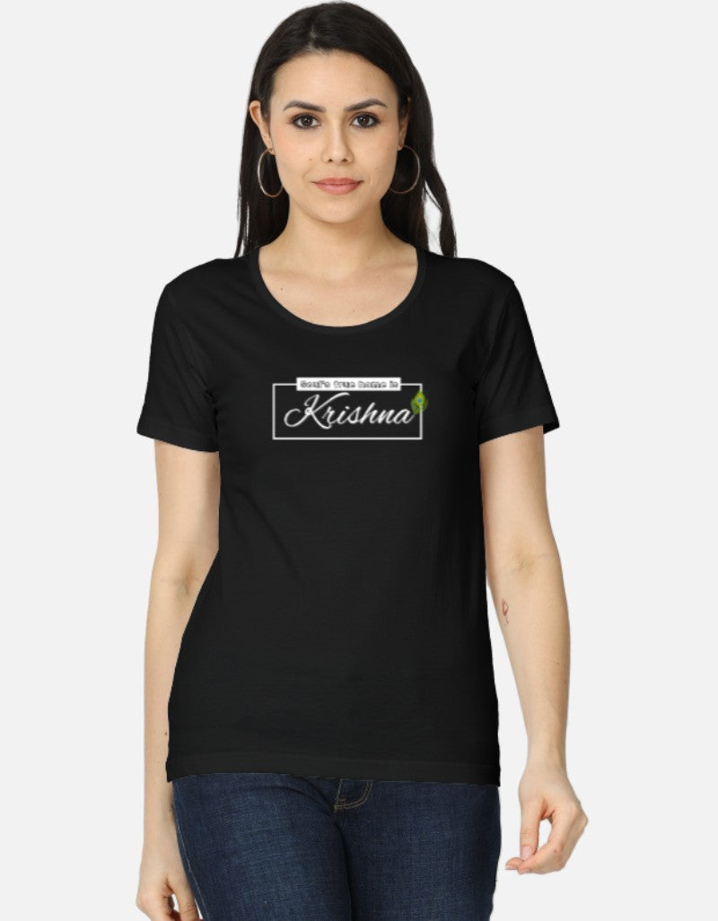Soul’s True Home is Krishna- Spiritual Sanatani Krishna Print Tee for Women & Girls - SanatanSoul
