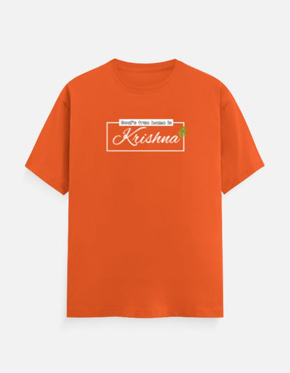Soul's True Home is Krishna Oversized Cotton T-shirt for Men – 180 GSM Heavyweight Spiritual Graphic Tee - SanatanSoul