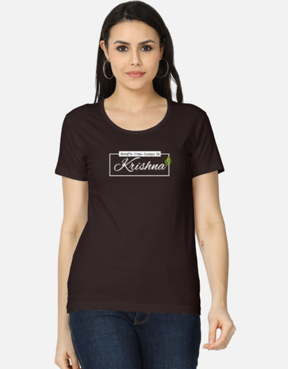 Soul’s True Home is Krishna- Spiritual Sanatani Krishna Print Tee for Women & Girls - SanatanSoul