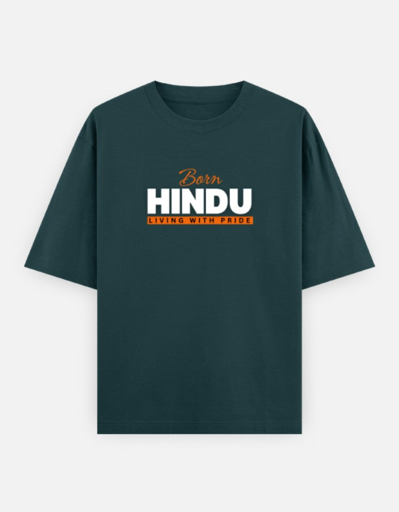 Born Hindu Oversized T-Shirt for Men — Sanatani Spiritual Pride Cotton Tee - SanatanSoul