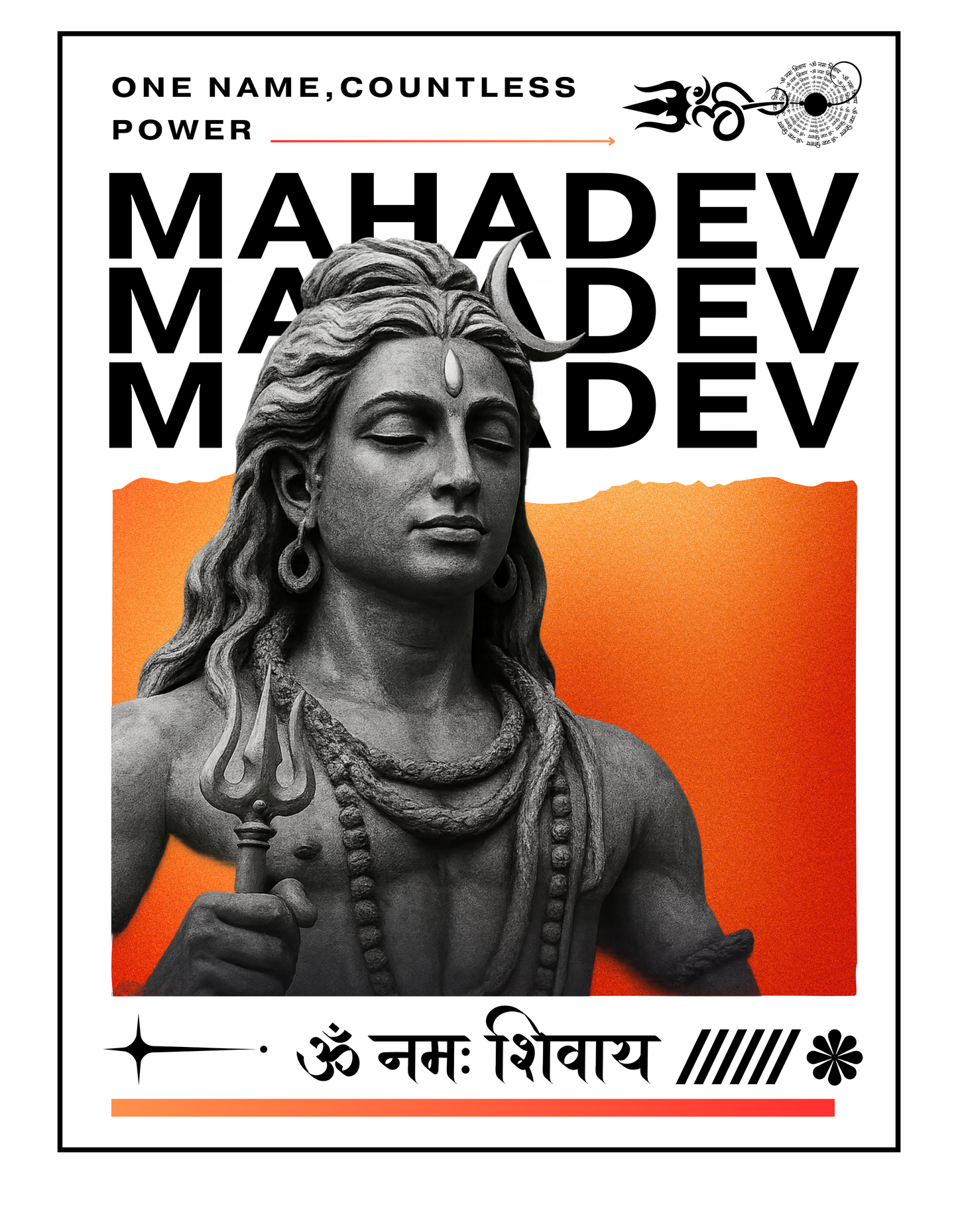 Mahadev Oversized Premium 100 % Cotton T-shirt – Hindu Lord Shiva Graphic Tee for Men - SanatanSoul