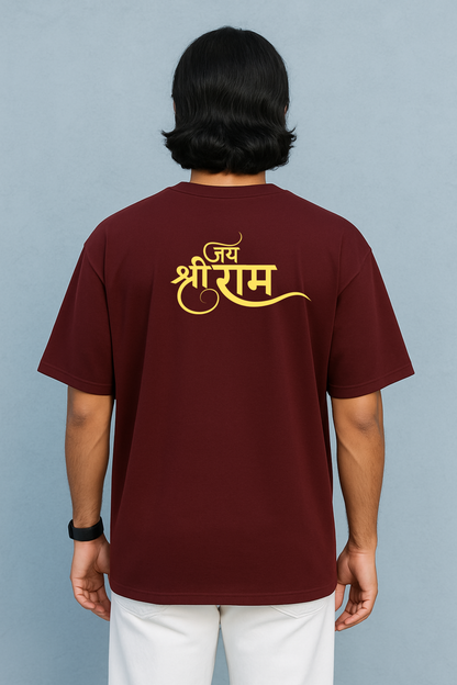 Jai Shree Ram Oversized T-Shirt — Premium Sanatani Hindu Spiritual Tee for Men & Women - SanatanSoul