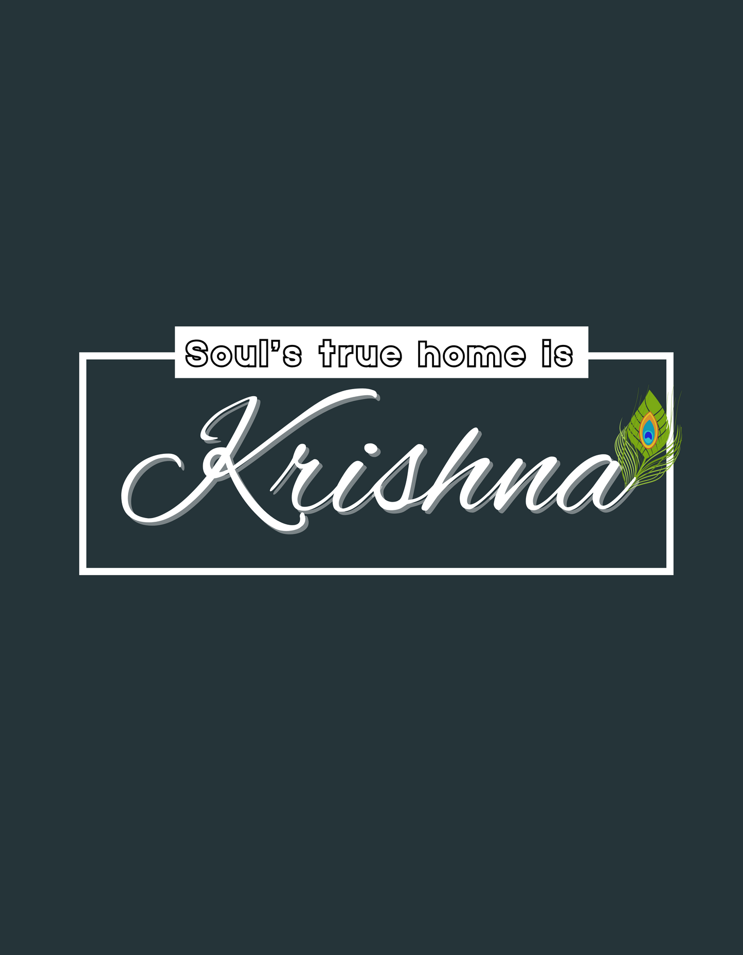 Soul's True Home is Krishna Oversized Cotton T-shirt for Men – 180 GSM Heavyweight Spiritual Graphic Tee - SanatanSoul
