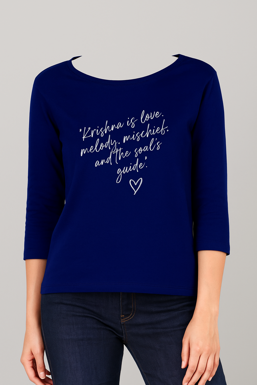 Krishna Vibes – Women's Full Sleeve cotton Tee - SanatanSoul