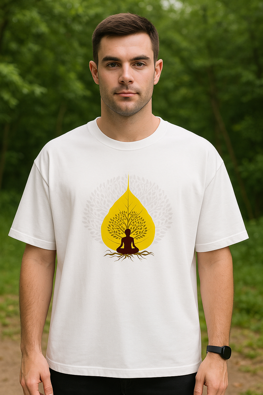 "What You Think, You Become" – Gautam Buddha Oversized T-Shirt - SanatanSoul