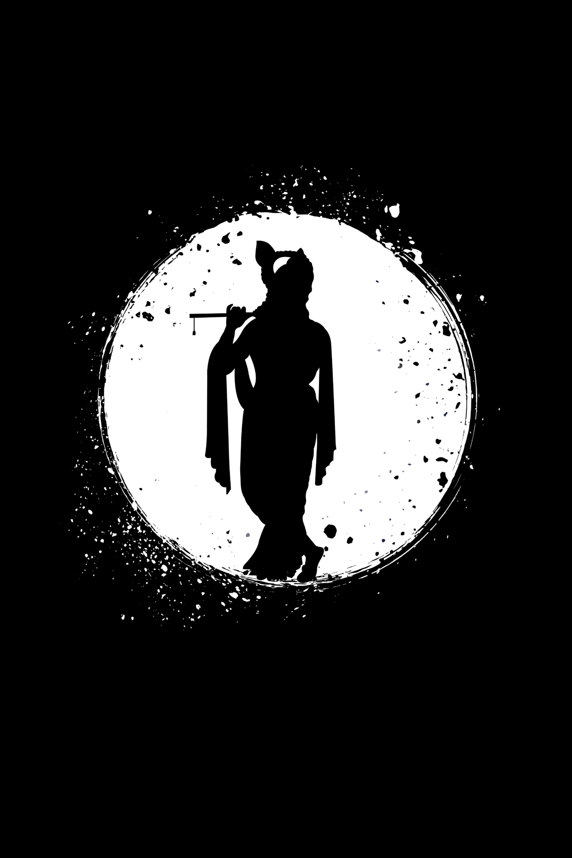 Divine Grace – Full Sleeve Krishna Silhouette T-Shirt (Women) - SanatanSoul