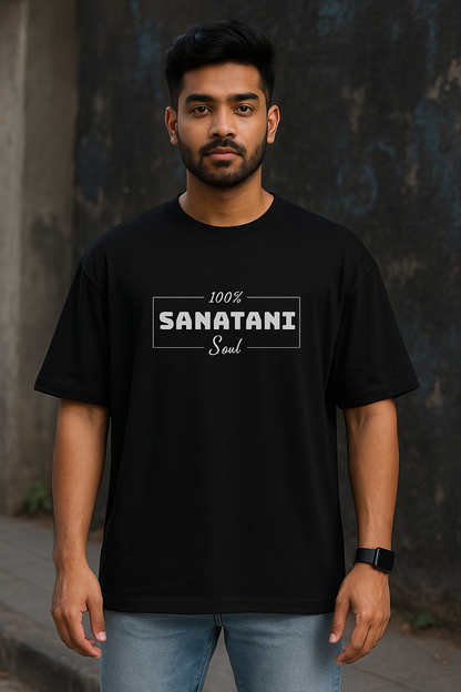 100% Sanatani classic Cotton T-shirt – Sanatan Dharma Hindu Spiritual Graphic oversized Tee for men - SanatanSoul