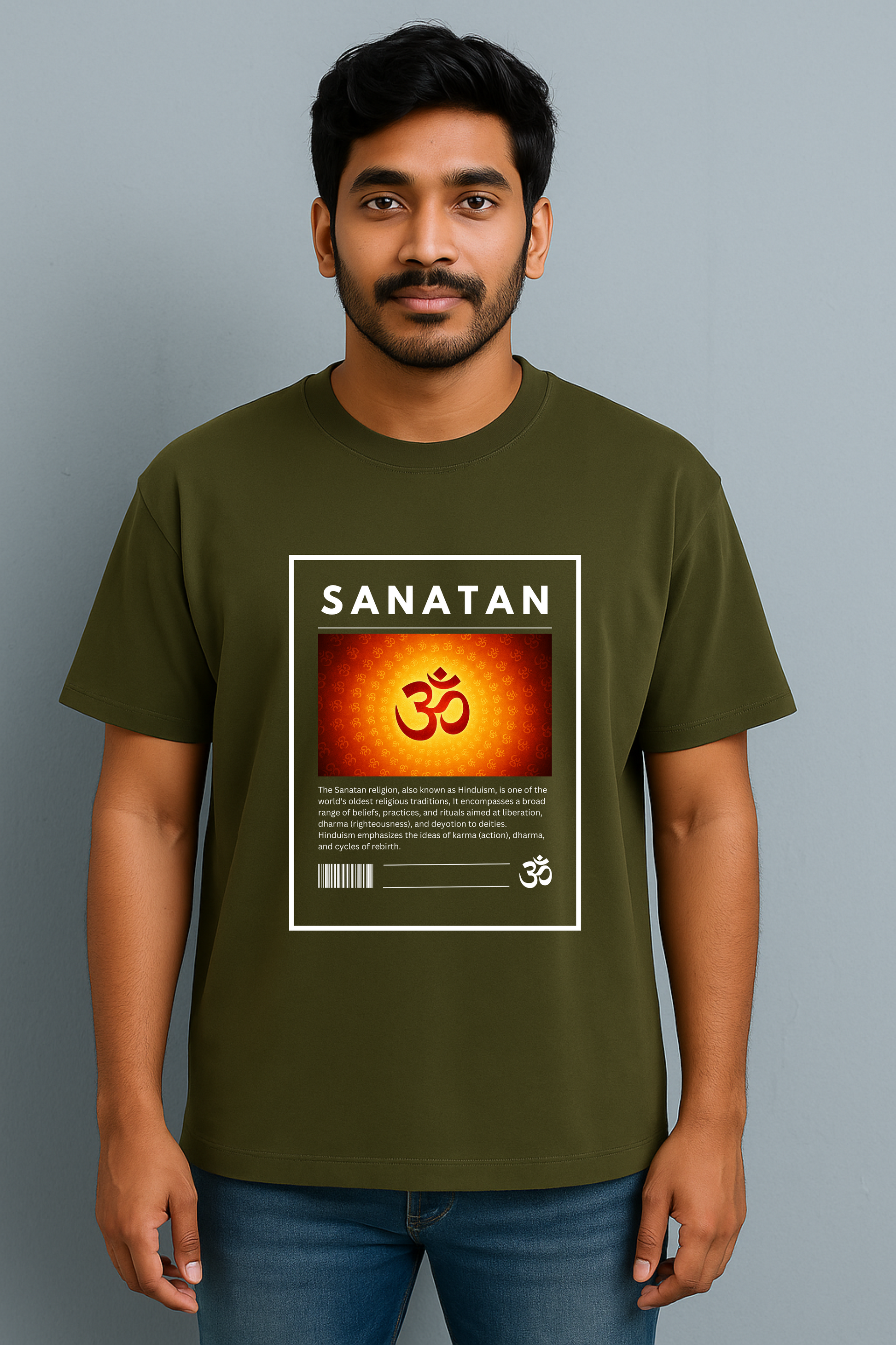 SANATAN Oversized Unisex cotton T-Shirt – “ॐ Eternal Dharma” Premium Hindu Edition - SanatanSoul