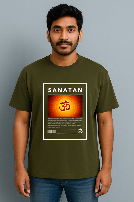 SANATAN Oversized Unisex cotton T-Shirt – “ॐ Eternal Dharma” Premium Hindu Edition - SanatanSoul